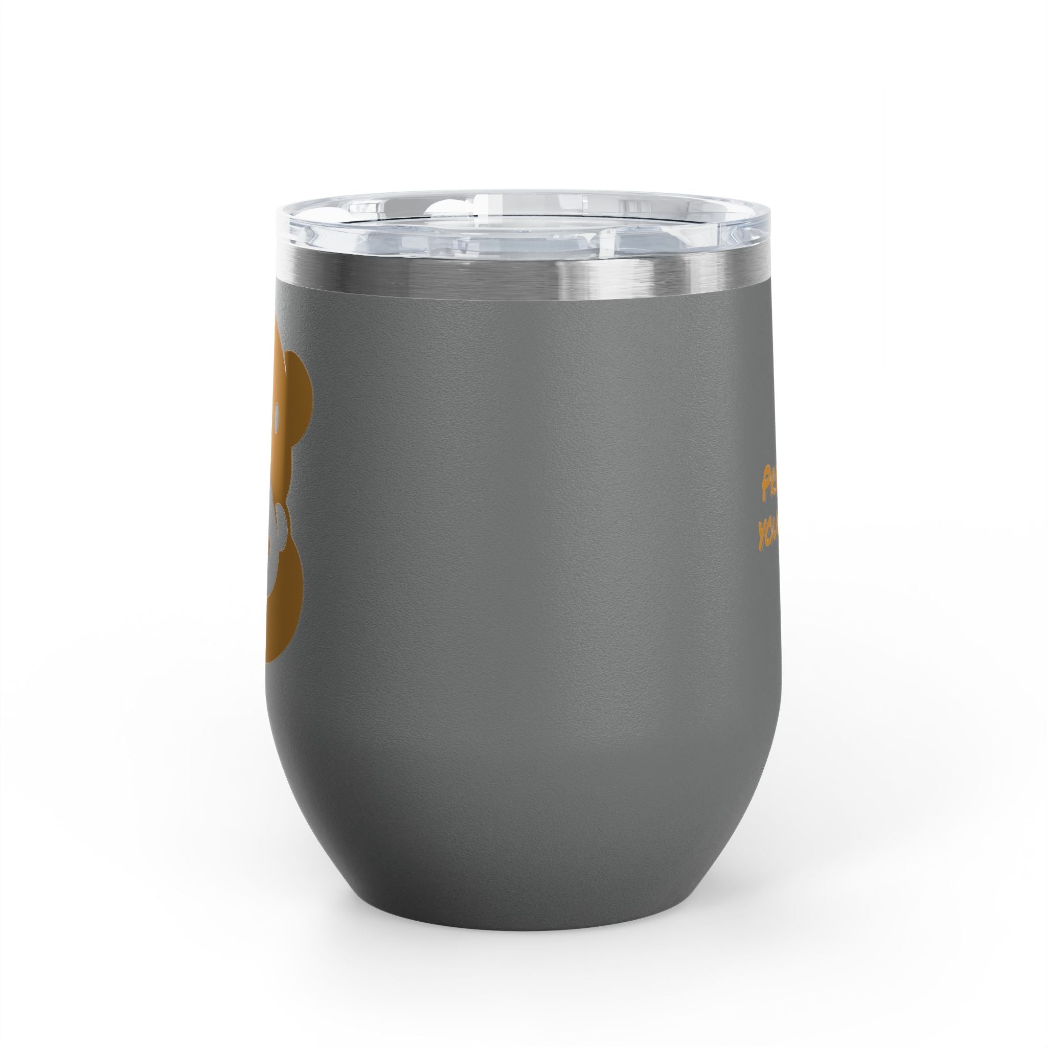 Gold Bear Hug Wine Tumbler 12oz | Insulated Stainless Steel with Lid