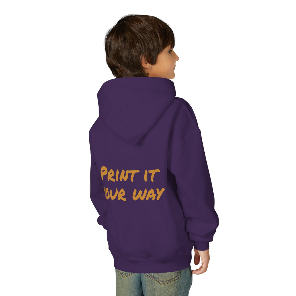 Gold Bear Hug Youth Hoodie | Premium Heavy Blend Hooded Sweatshirt