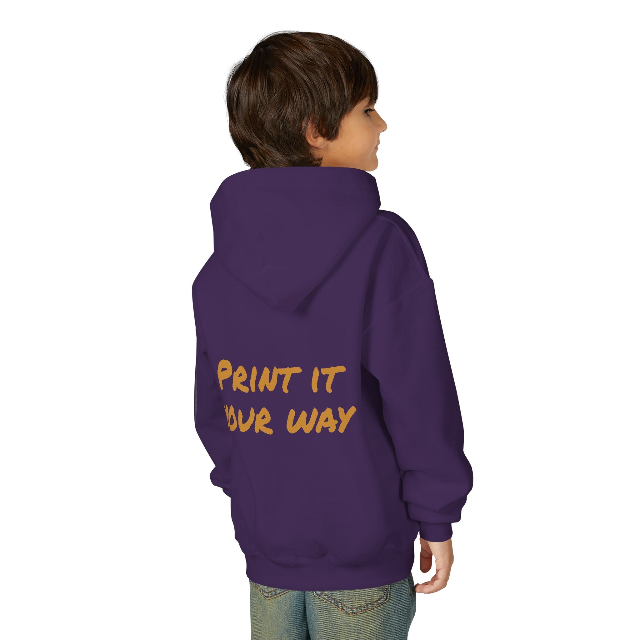 Gold Bear Hug Youth Hoodie | Premium Heavy Blend Hooded Sweatshirt