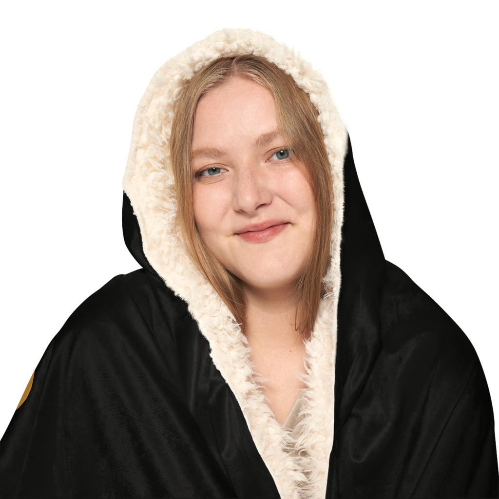 Gold Bear Hug Snuggle Blanket | Black Premium Luxury Fleece Throw