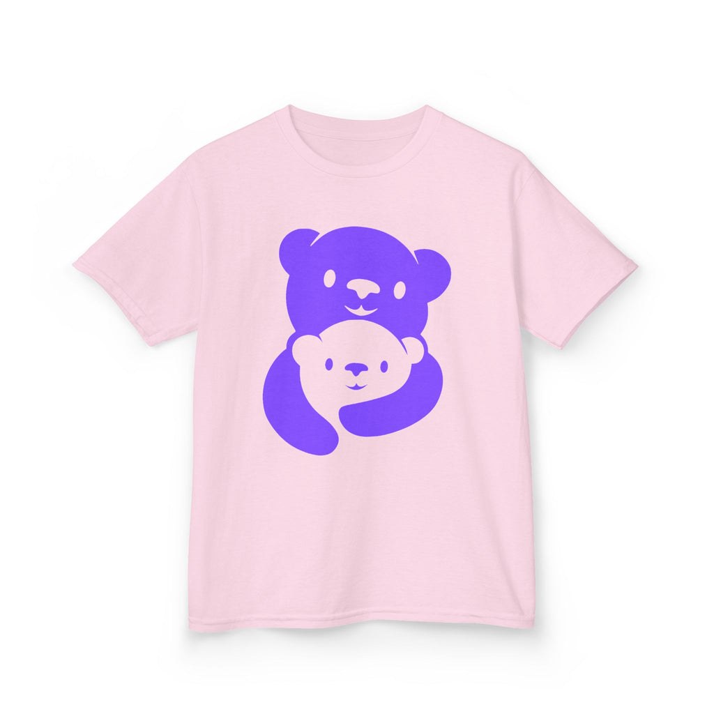 Purple Bear Hug Kids T-Shirt | Bold Heavy Cotton Youth Tee
