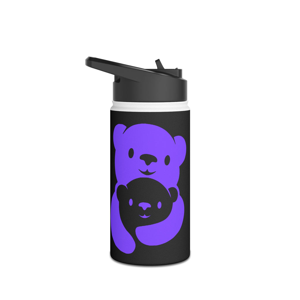Purple Bear Hug Stainless Steel Water Bottle | Black Bold 12oz/18oz/32oz