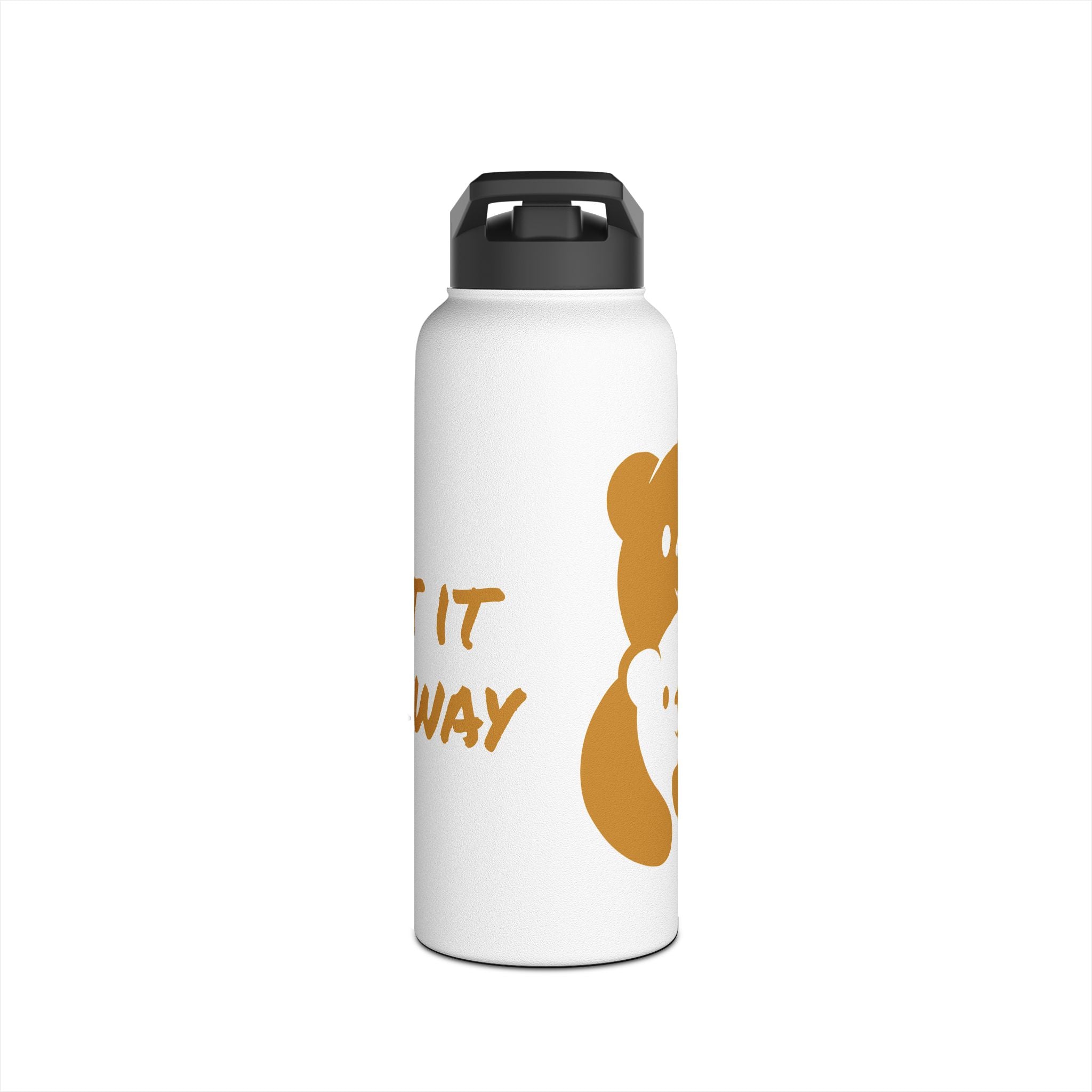 Gold Bear Hug Stainless Steel Water Bottle | White Premium 12oz/18oz/32oz