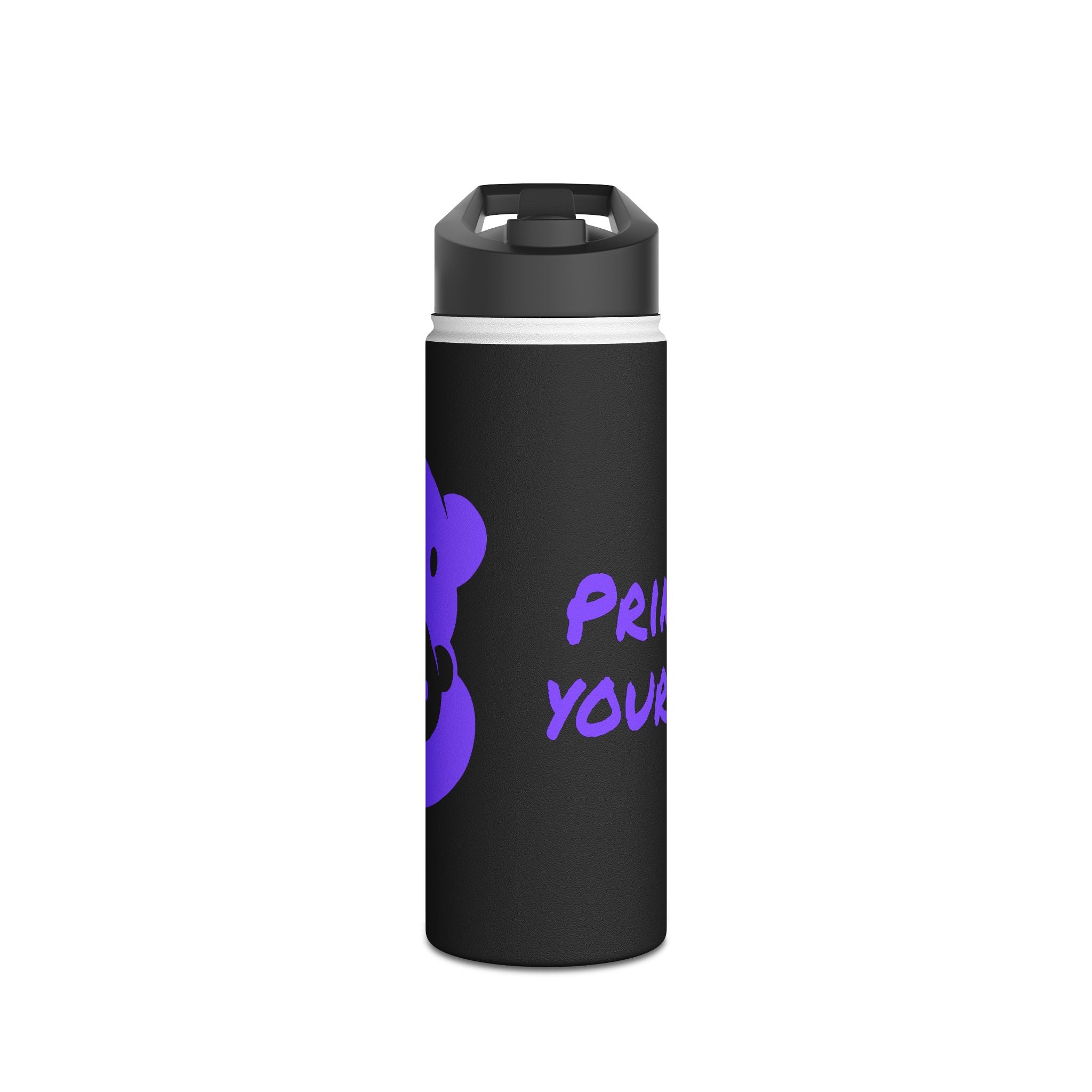 Purple Bear Hug Stainless Steel Water Bottle | Black Bold 12oz/18oz/32oz