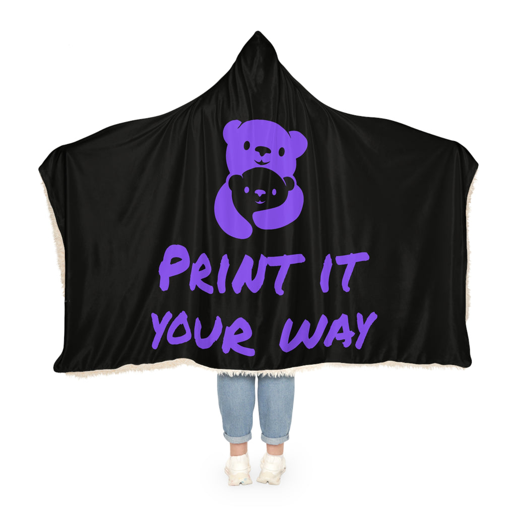 Purple Bear Hug Snuggle Blanket | Black Bold Cozy Fleece Throw