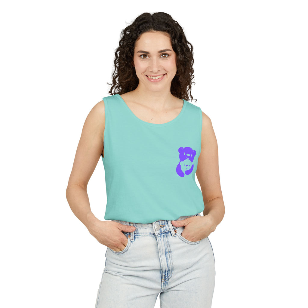 Purple Bear Hug Unisex Tank Top | Premium Heavyweight Garment-Dyed