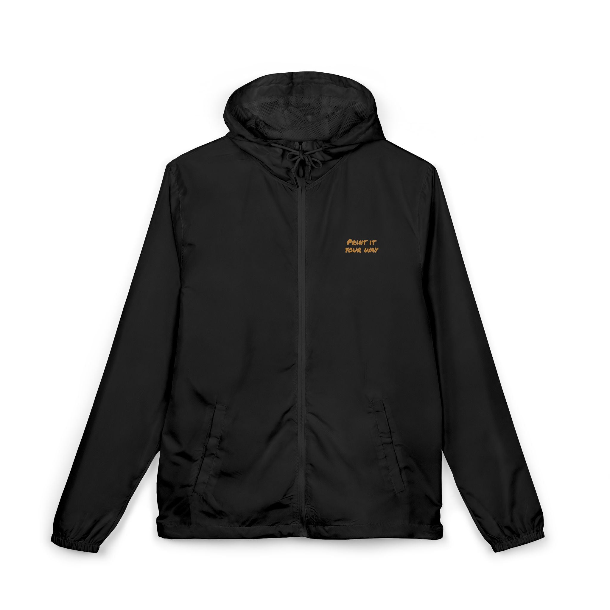 Bear Hug Windbreaker Jacket — Graphic Full-Zip Hooded Windbreaker