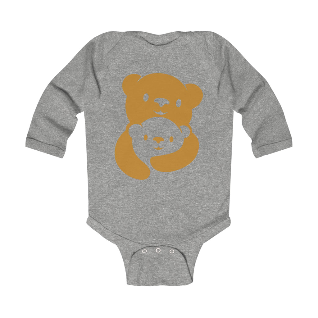 Gold Bear Hug Infant Long Sleeve Bodysuit | Premium Soft Cotton Baby Onesie