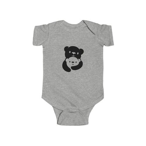 Black Bear Hug Infant Bodysuit | Soft Cotton Baby Onesie