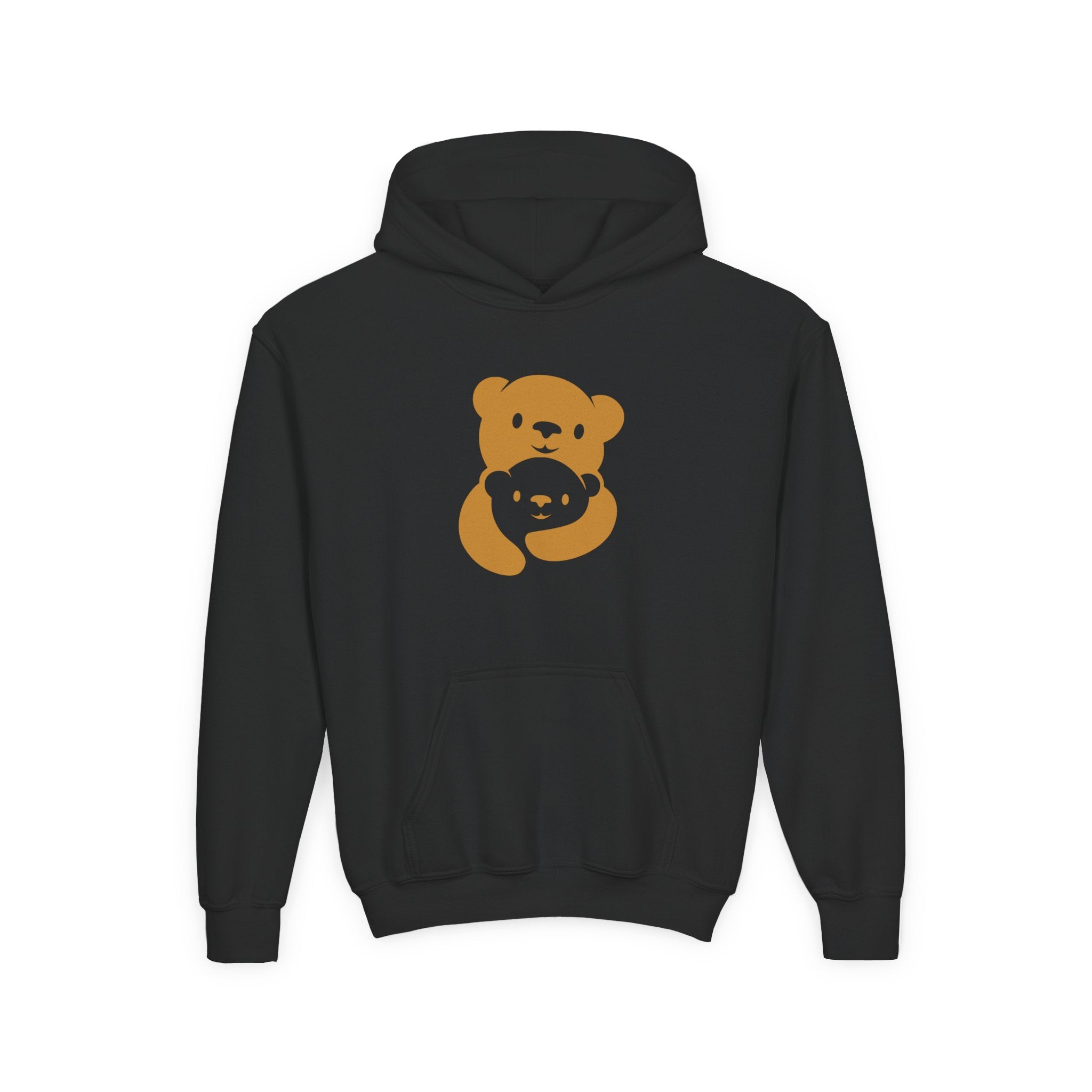 Gold Bear Hug Youth Hoodie | Premium Heavy Blend Hooded Sweatshirt