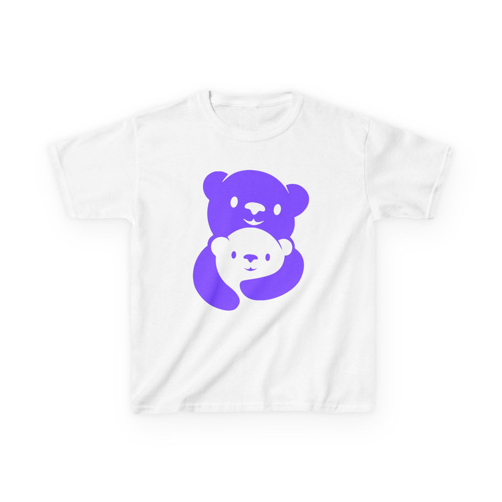 Purple Bear Hug Kids T-Shirt | Bold Heavy Cotton Youth Tee