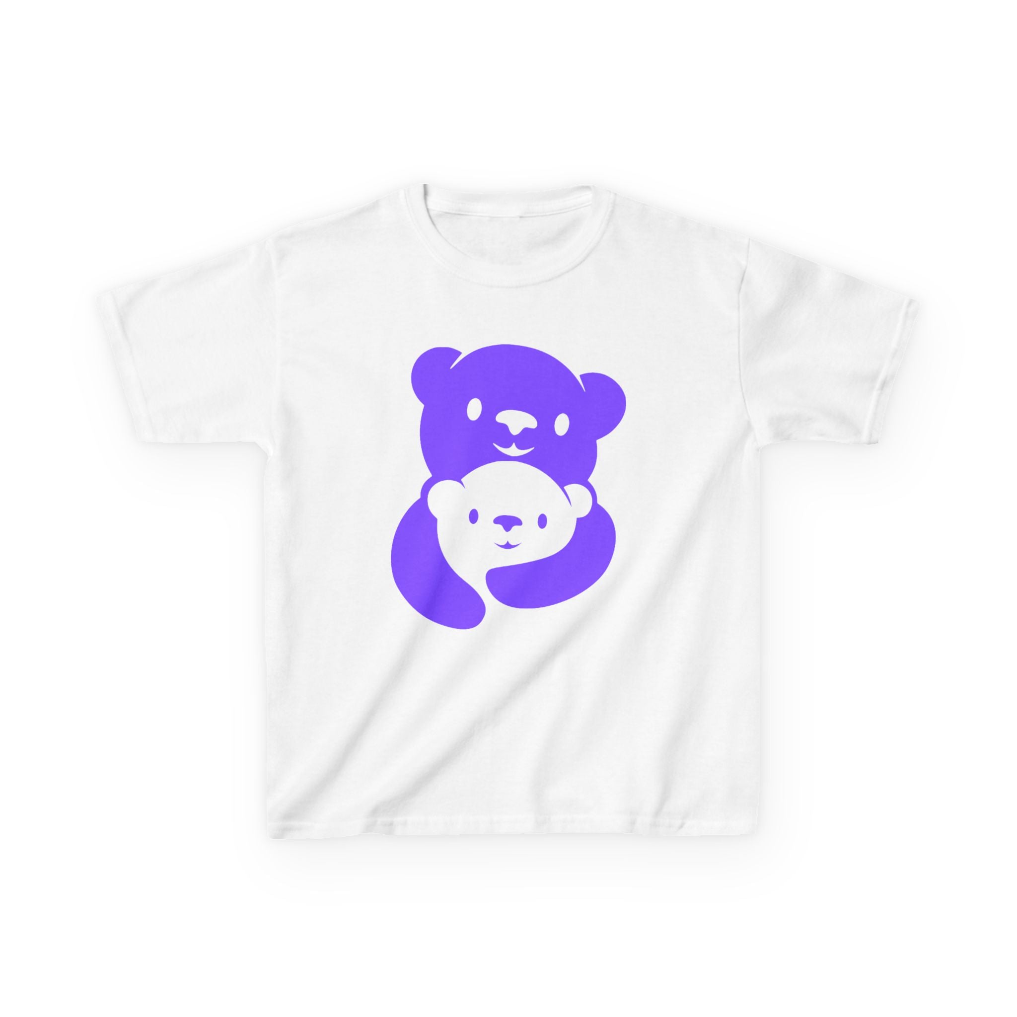 Purple Bear Hug Kids T-Shirt | Bold Heavy Cotton Youth Tee