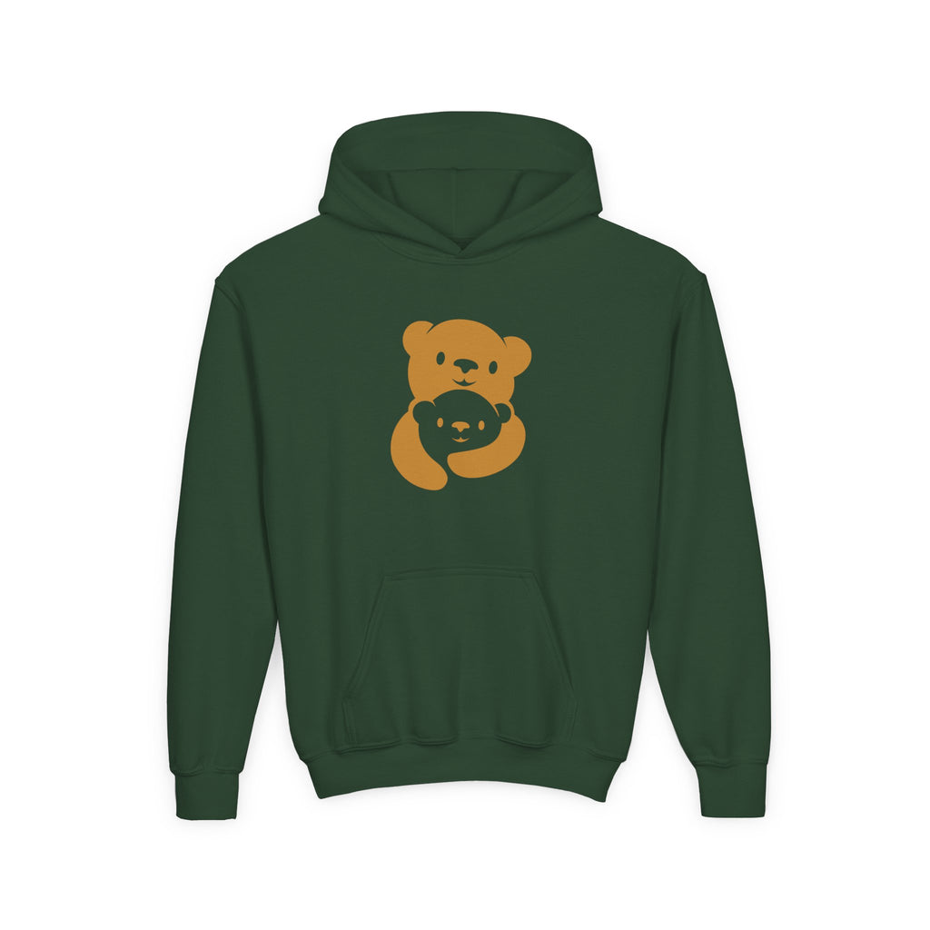 Gold Bear Hug Youth Hoodie | Premium Heavy Blend Hooded Sweatshirt