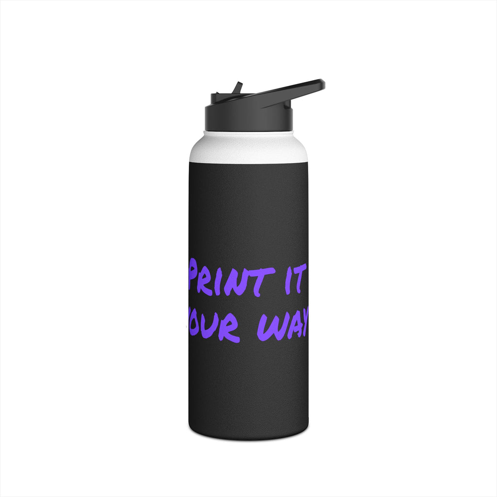 Purple Bear Hug Stainless Steel Water Bottle | Black Bold 12oz/18oz/32oz