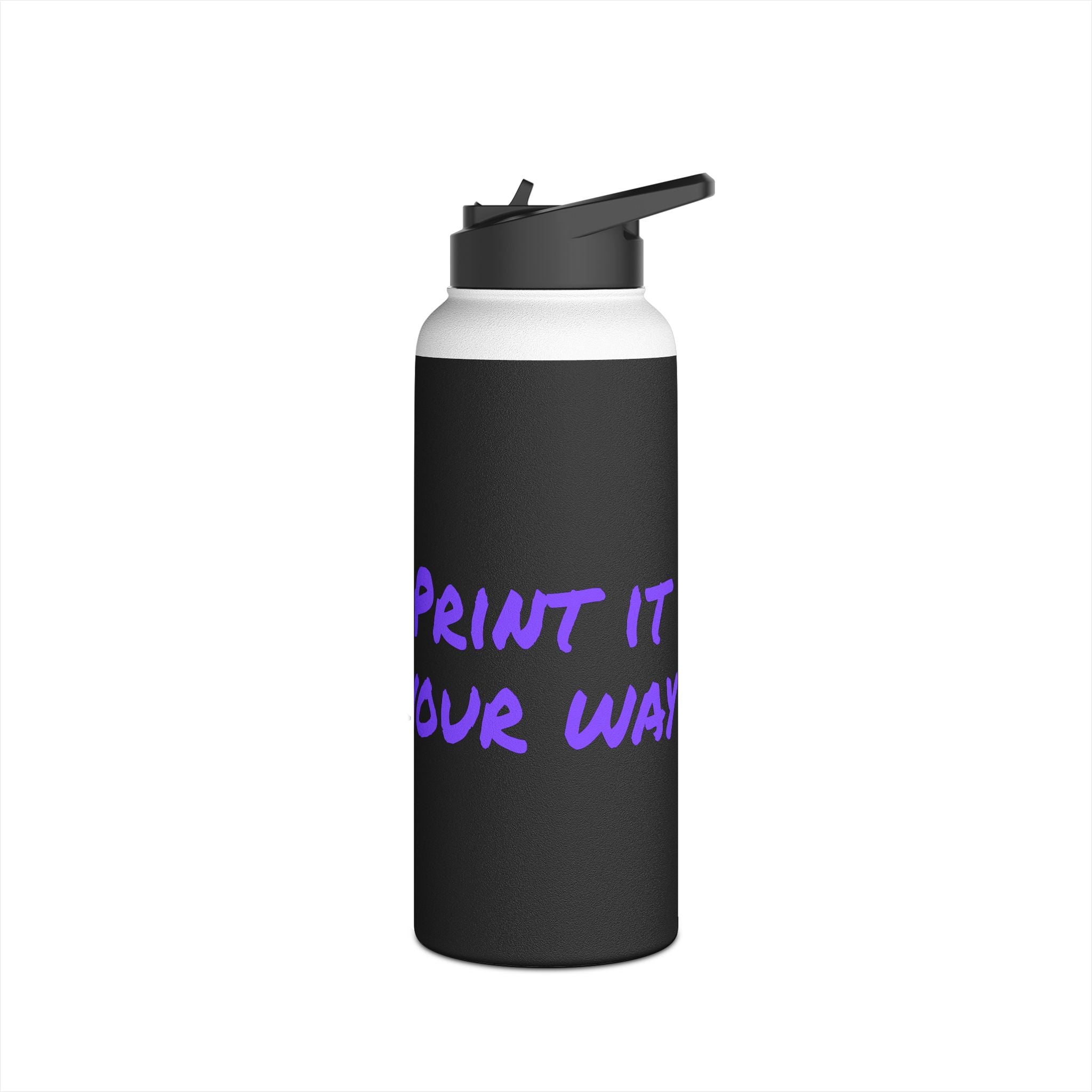 Purple Bear Hug Stainless Steel Water Bottle | Black Bold 12oz/18oz/32oz