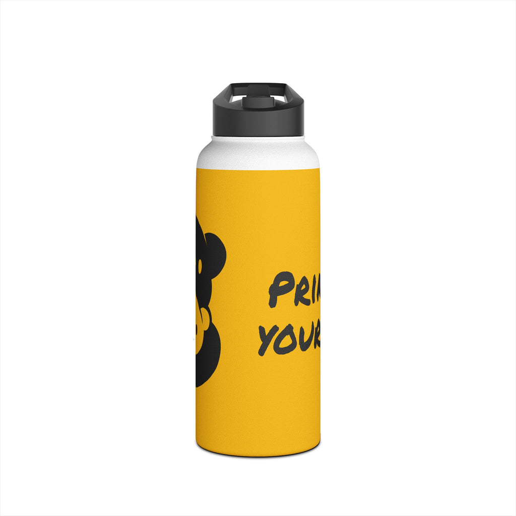 Black Bear Hug Stainless Steel Water Bottle | Yellow Insulated 12oz/18oz/32oz