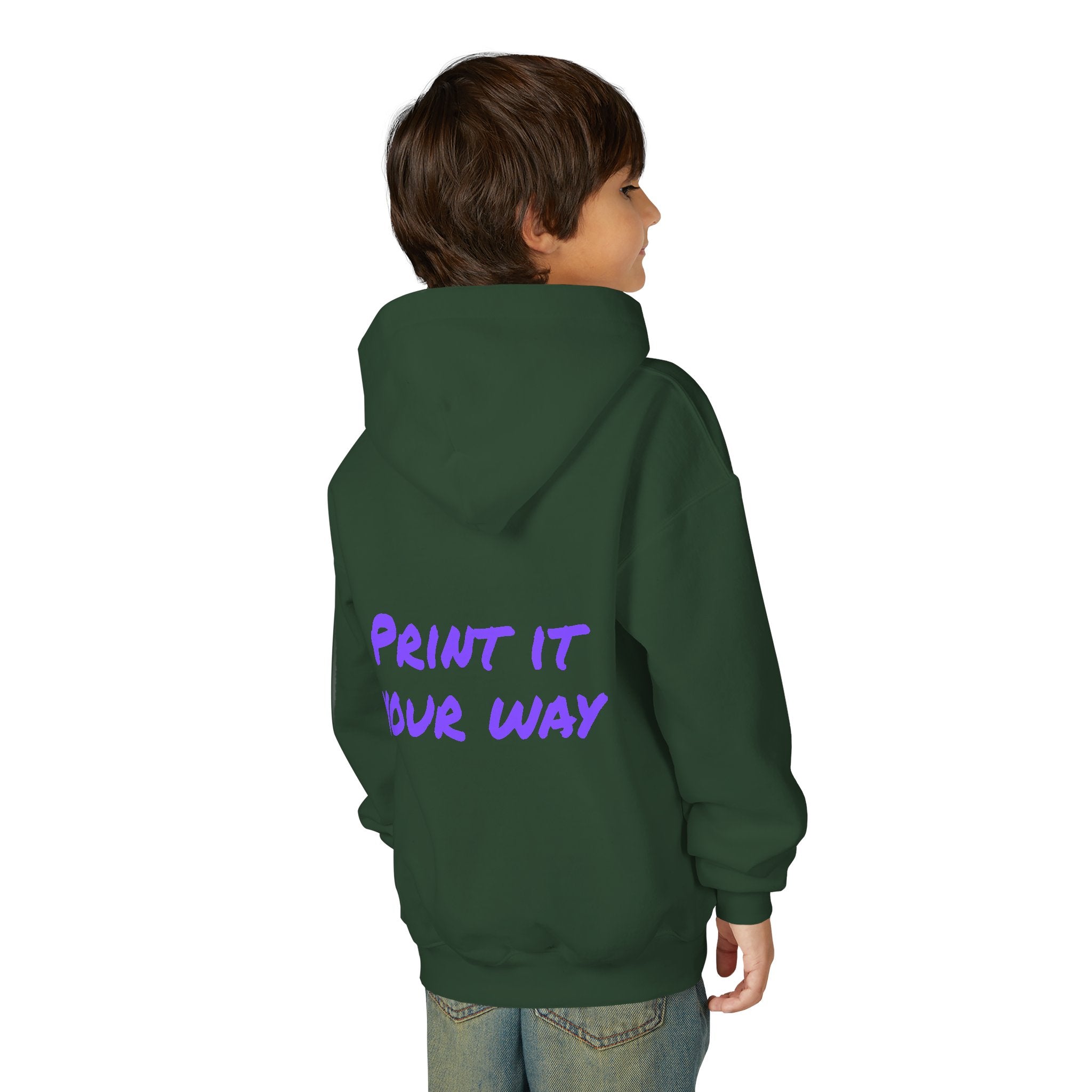Purple Bear Hug Youth Hoodie | Bold Heavy Blend Hooded Sweatshirt
