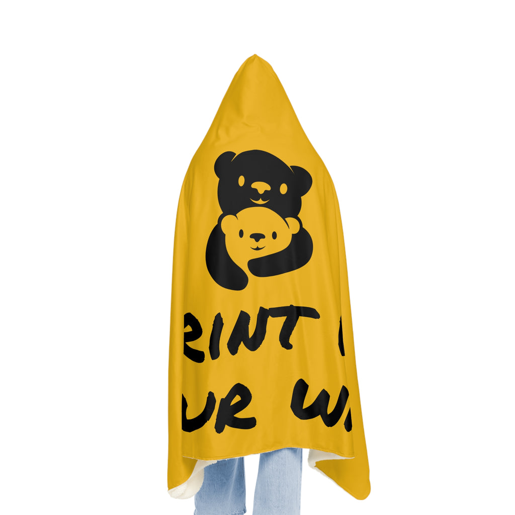 Black Bear Hug Snuggle Blanket | Yellow Sunny Cozy Fleece Throw