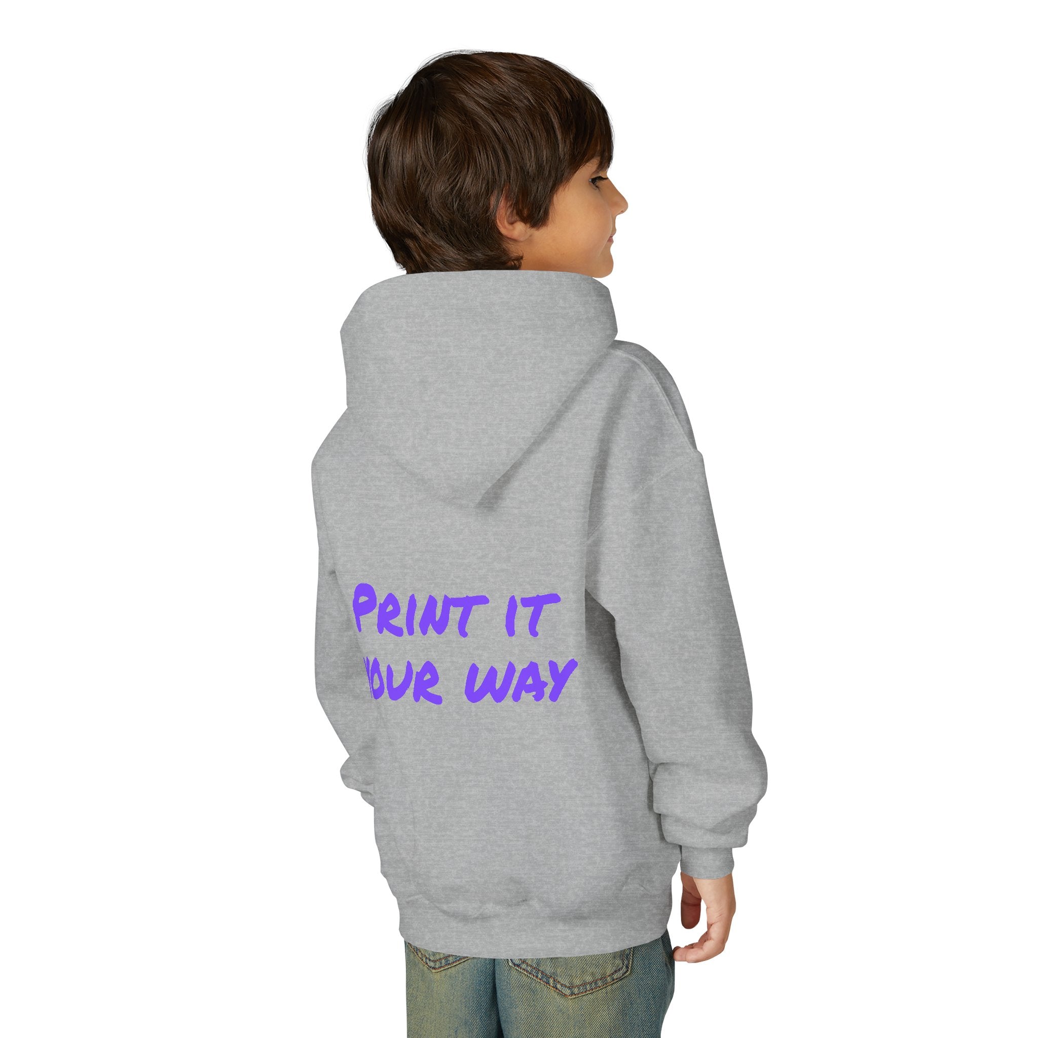 Purple Bear Hug Youth Hoodie | Bold Heavy Blend Hooded Sweatshirt