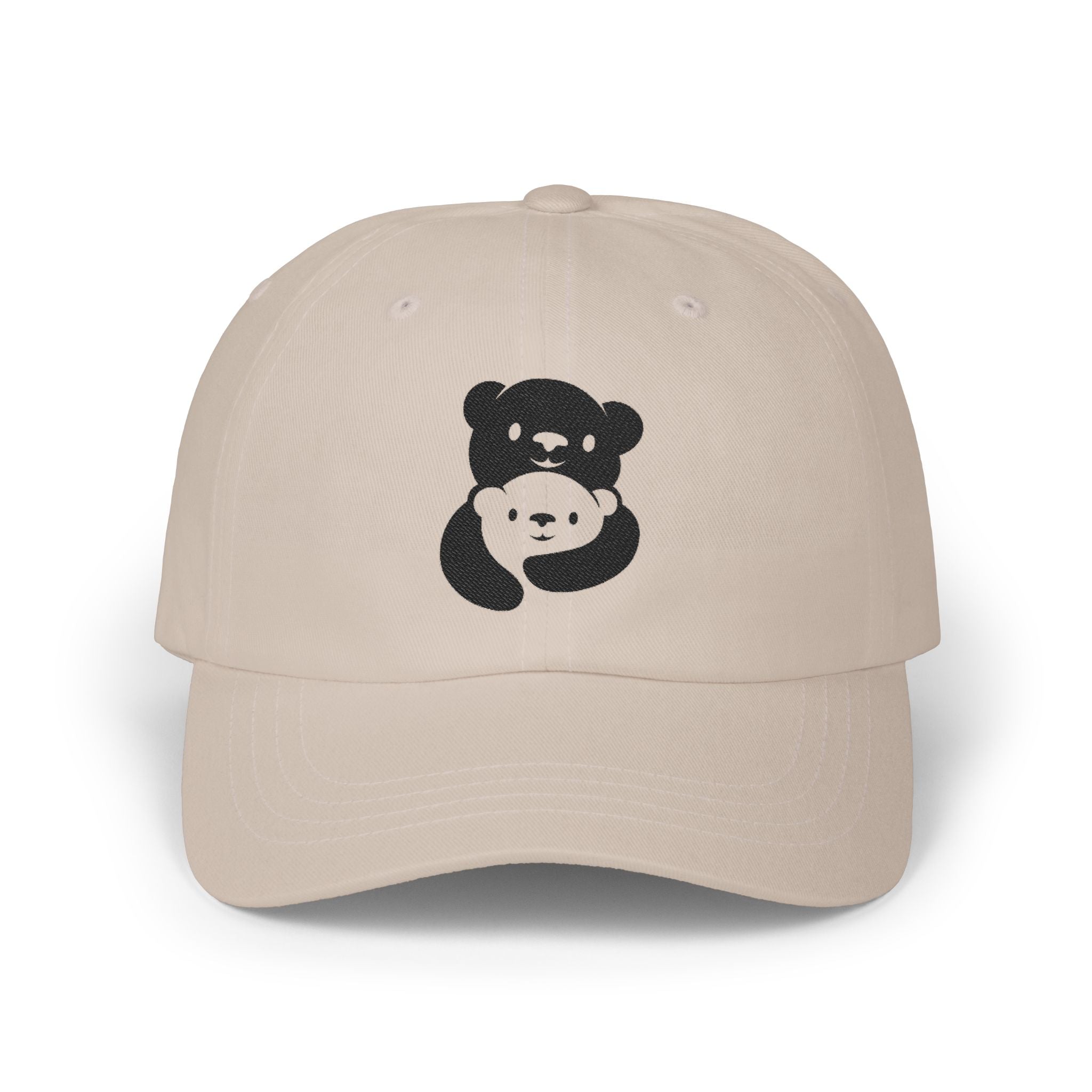 Black Bear Hug Embroidered Hat